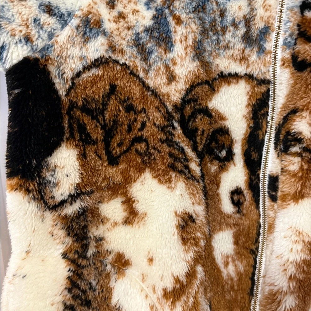 Vintage Rare 90s Puppy Dog Jacket Saint Bernard Print - Picture 2 of 7